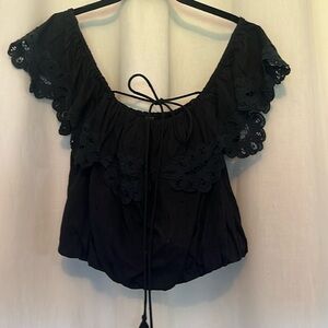 Free People eyelet off shoulder top